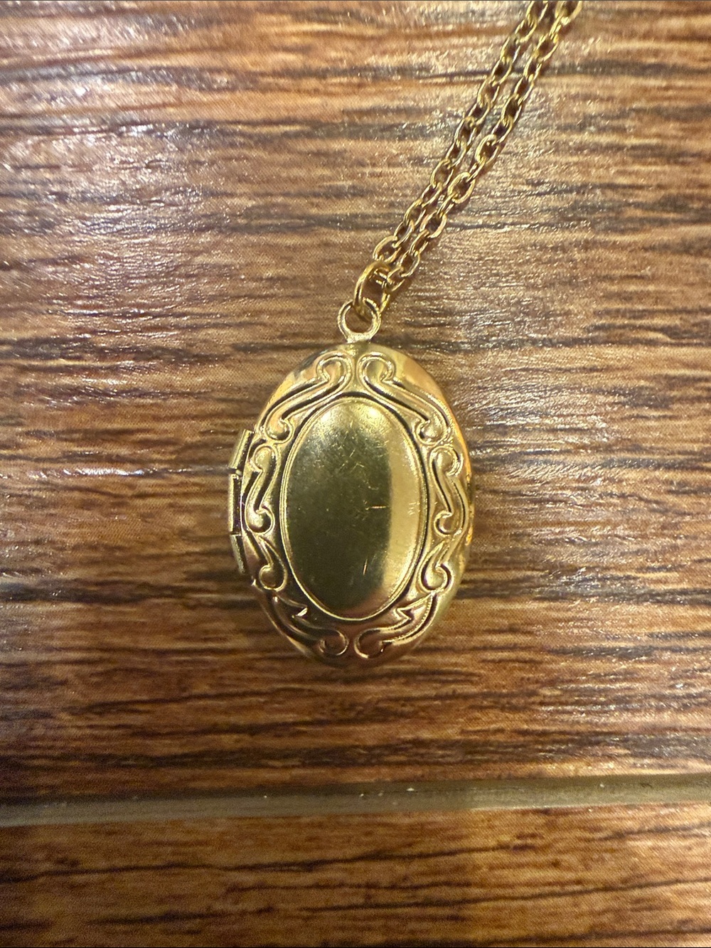 Plunder Gold Oval Filigree Locket Necklace - Picture 4 of 4